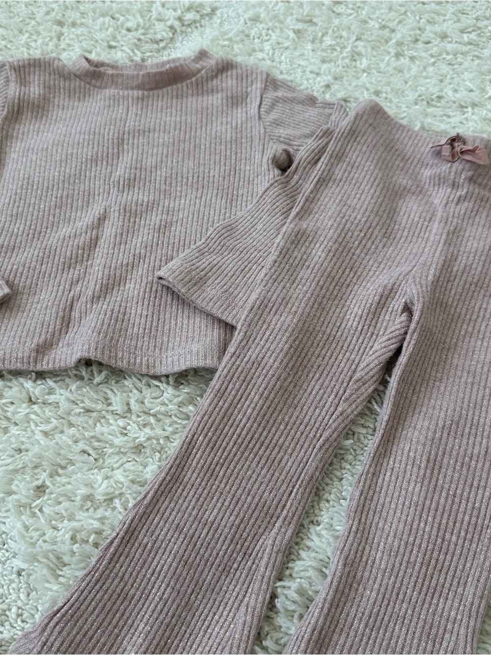 Zara Pink Ribbed Sparkle Set - Picture 2 of 7